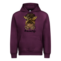 Mauve Wine afro messy bun mom life Urban Hoodie - HRA Design Shop