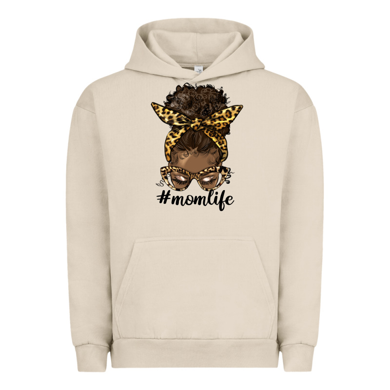 Afro Messy Bun Mom Life Urban Hoodie by HRA Design Shop | Teevron