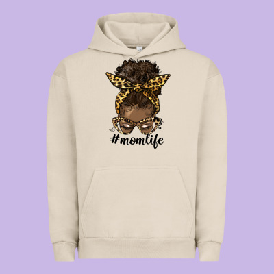 Afro Messy Bun Mom Life Urban Hoodie Designed By Hra Design Shop