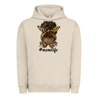 Pigment French Oak afro messy bun mom life Urban Hoodie - HRA Design Shop