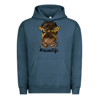 Pigment Midnight Navy afro messy bun mom life Urban Hoodie - HRA Design Shop