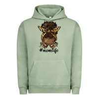 Pigment Oil Green afro messy bun mom life Urban Hoodie - HRA Design Shop