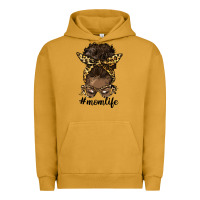 Pigment Peanut Butter afro messy bun mom life Urban Hoodie - HRA Design Shop