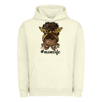 Pigment Pistachio afro messy bun mom life Urban Hoodie - HRA Design Shop