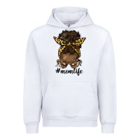 White afro messy bun mom life Urban Hoodie - HRA Design Shop
