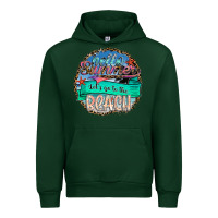 Forest Green Hello Summer Let's Go To The Beach Urban Hoodie - SublimationCraftShop