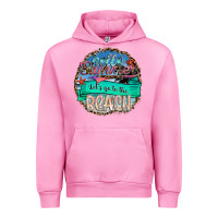 Fuchsia Pink Hello Summer Let's Go To The Beach Urban Hoodie - SublimationCraftShop