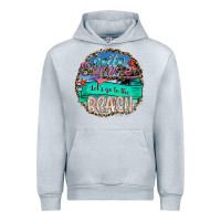 Heather Grey Hello Summer Let's Go To The Beach Urban Hoodie - SublimationCraftShop