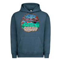 Pigment Midnight Navy Hello Summer Let's Go To The Beach Urban Hoodie - SublimationCraftShop