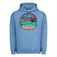 Pigment Pebble Blue Hello Summer Let's Go To The Beach Urban Hoodie - SublimationCraftShop