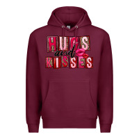 Burgundy hugs and kisses Premium Hoodie - FaDigitalArtStudio