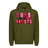 Army Green hugs and kisses Premium Hoodie - FaDigitalArtStudio