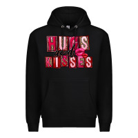 Black hugs and kisses Premium Hoodie - FaDigitalArtStudio