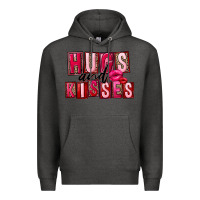 Charcoal Heather hugs and kisses Premium Hoodie - FaDigitalArtStudio
