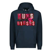 Navy hugs and kisses Premium Hoodie - FaDigitalArtStudio