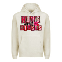 Oatmeal Heather hugs and kisses Premium Hoodie - FaDigitalArtStudio
