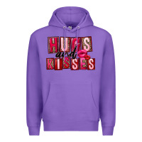 Purple hugs and kisses Premium Hoodie - FaDigitalArtStudio