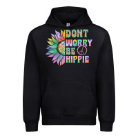 Black Don't Worry Be Hippie Urban Hoodie - CowhideDigitalArt