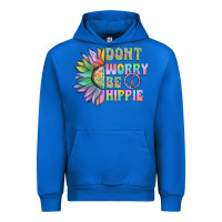 Cobalt Don't Worry Be Hippie Urban Hoodie - CowhideDigitalArt