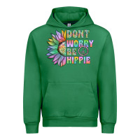 Emerald Don't Worry Be Hippie Urban Hoodie - CowhideDigitalArt