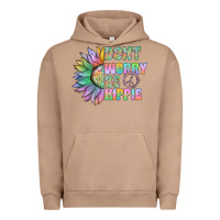 Pigment Burro Don't Worry Be Hippie Urban Hoodie - CowhideDigitalArt