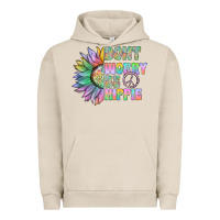Pigment French Oak Don't Worry Be Hippie Urban Hoodie - CowhideDigitalArt