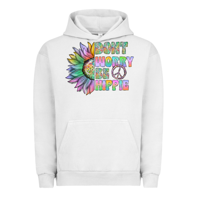 Don't Worry Be Hippie Urban Hoodie by CowhideDigitalArt | Teevron