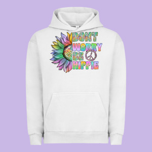 Don't Worry Be Hippie Urban Hoodie Designed By Cowhidedigitalart