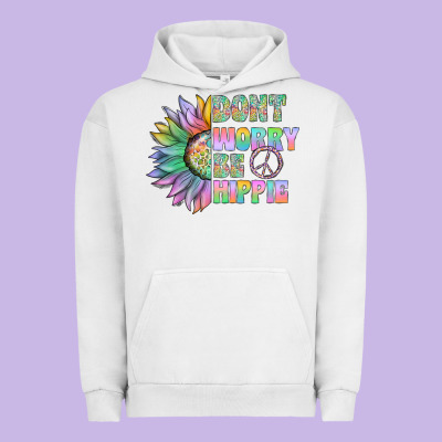 Don't Worry Be Hippie Urban Hoodie Designed By Cowhidedigitalart