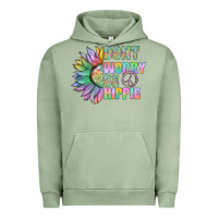 Pigment Oil Green Don't Worry Be Hippie Urban Hoodie - CowhideDigitalArt