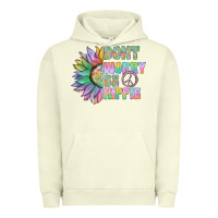 Pigment Pistachio Don't Worry Be Hippie Urban Hoodie - CowhideDigitalArt