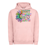 Pigment Salmon Don't Worry Be Hippie Urban Hoodie - CowhideDigitalArt