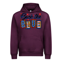 Mauve Wine Back the blue Urban Hoodie - Neo Western
