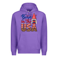 Purple Born in the USA gnome Premium Hoodie - Neo Western