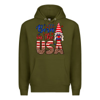 Army Green Born in the USA gnome Premium Hoodie - Neo Western