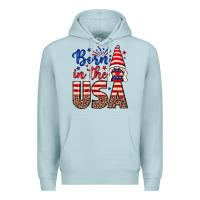 Blue Mist Born in the USA gnome Premium Hoodie - Neo Western