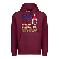Burgundy Born in the USA gnome Premium Hoodie - Neo Western