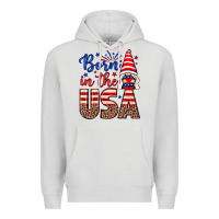 Dove Grey Born in the USA gnome Premium Hoodie - Neo Western