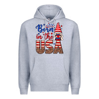 Heather Grey Born in the USA gnome Premium Hoodie - Neo Western