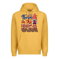 Mustard Born in the USA gnome Premium Hoodie - Neo Western