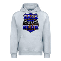 Heather Grey Back the blue Urban Hoodie - Neo Western