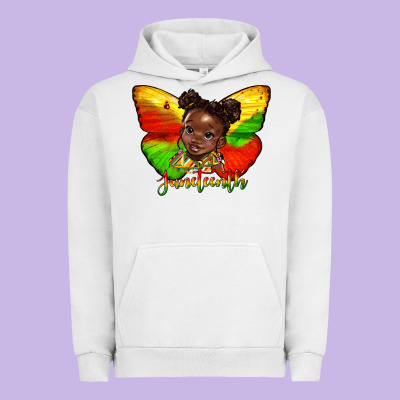Juneteenth Butterfly Black Girl Urban Hoodie Designed By Hra Design Shop