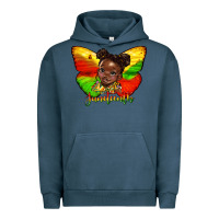 Pigment Midnight Navy juneteenth butterfly black girl Urban Hoodie - HRA Design Shop