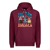 Burgundy God blessed America gnomes 4th of July Premium Hoodie - CowGirlArtShop
