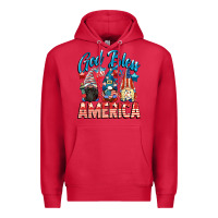 Cardinal God blessed America gnomes 4th of July Premium Hoodie - CowGirlArtShop