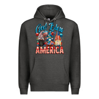 Charcoal Heather God blessed America gnomes 4th of July Premium Hoodie - CowGirlArtShop