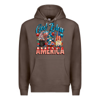 Coffee God blessed America gnomes 4th of July Premium Hoodie - CowGirlArtShop