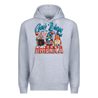 Heather Grey God blessed America gnomes 4th of July Premium Hoodie - CowGirlArtShop