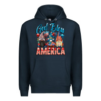 Navy God blessed America gnomes 4th of July Premium Hoodie - CowGirlArtShop