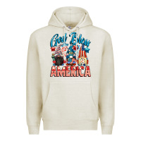 Oatmeal Heather God blessed America gnomes 4th of July Premium Hoodie - CowGirlArtShop